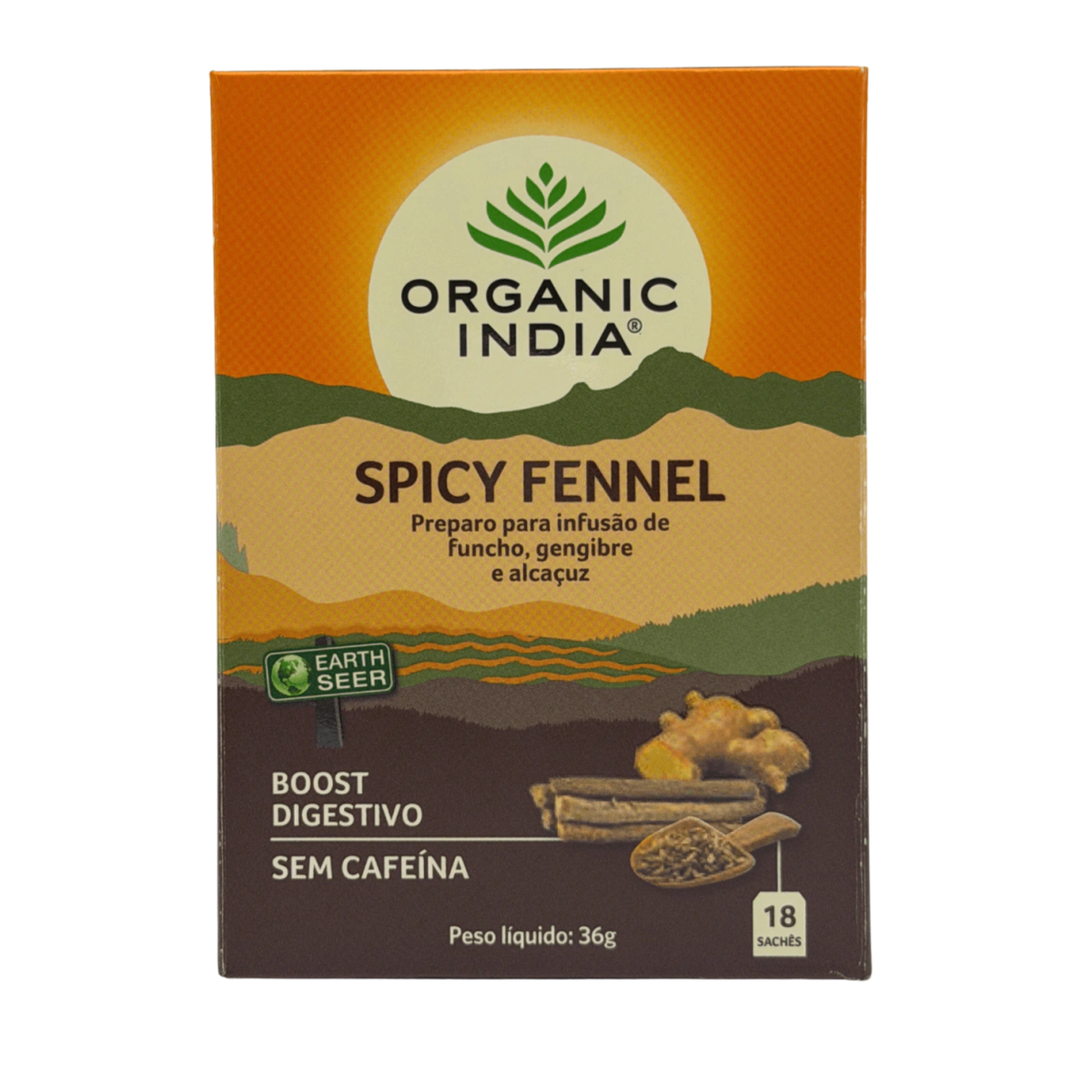 ORGANIC INDIA | Cha Spicy Fennel (18 Sachês)