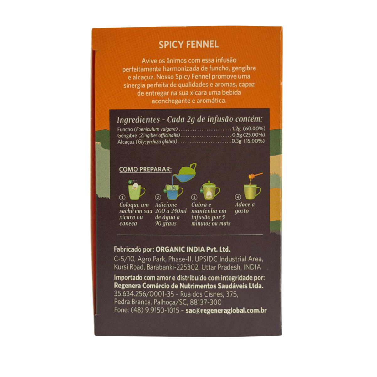 ORGANIC INDIA | Cha Spicy Fennel (18 Sachês)
