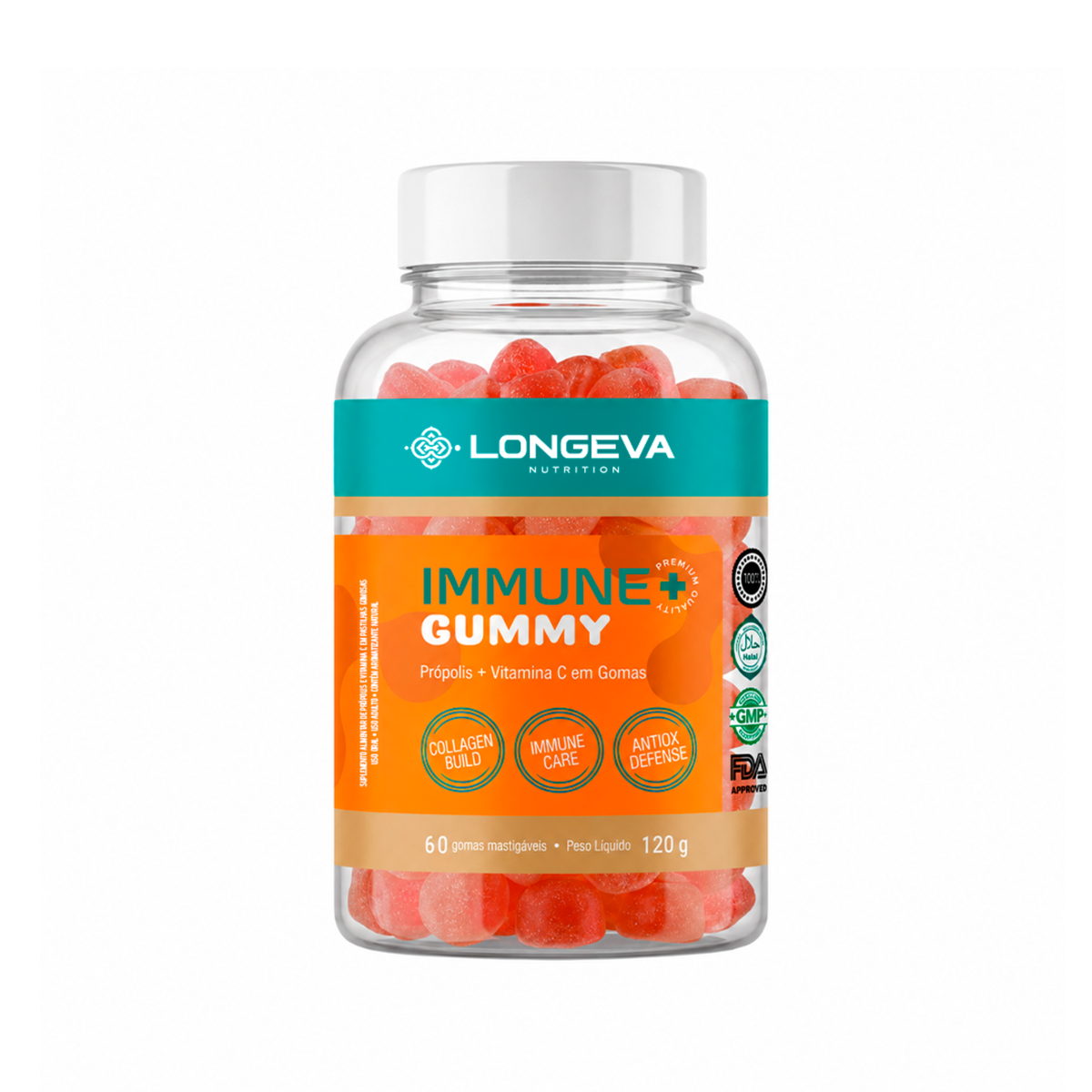 LONGEVA | Gummy Immune - Própolis com Vitamina C (60 Gomas)