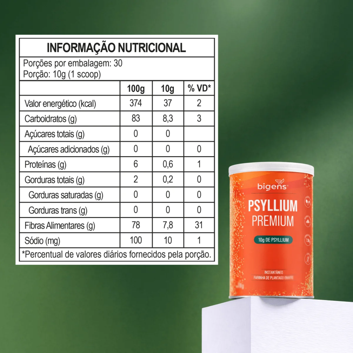 BIGENS | Psyllium Premium (300 Gramas)