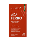 PURAVIDA | Bio Ferro Quelado com Vitamina C (60 Cápsulas)