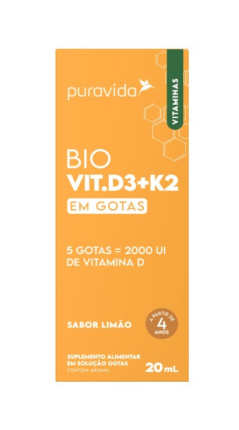 PURAVIDA | Bio Vitamina D3 + K2 em Gotas (20 ml)