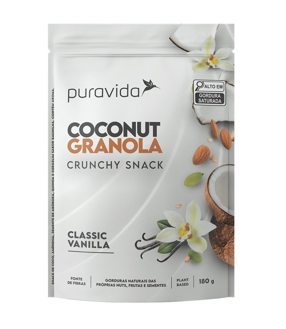 PURAVIDA | Coconut Granola Classic Vanilla Low Carb (180 gramas)