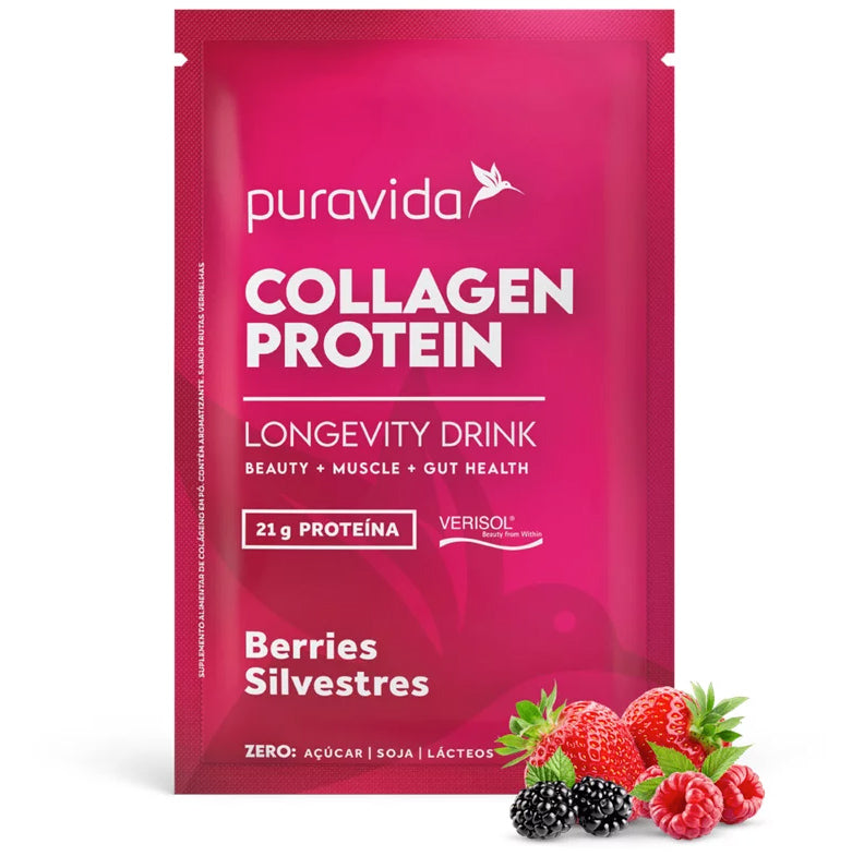 PURAVIDA | Collagen Protein Sabor Berries Silvestres Sachê (40 gramas)