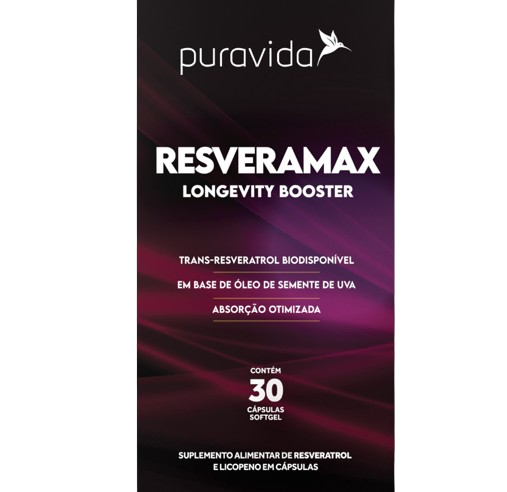 PURAVIDA | Resveramax - Booster de Longevidade com Resveratrol (30 cápsulas)