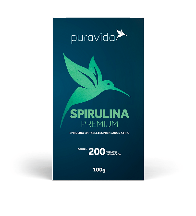 PURAVIDA | Spirulina Premium Orgânica (100 gramas com 200 tablets de 500 mg)