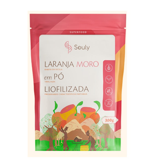 SOULY | Laranja Moro em pó liofilizada (300 gramas)