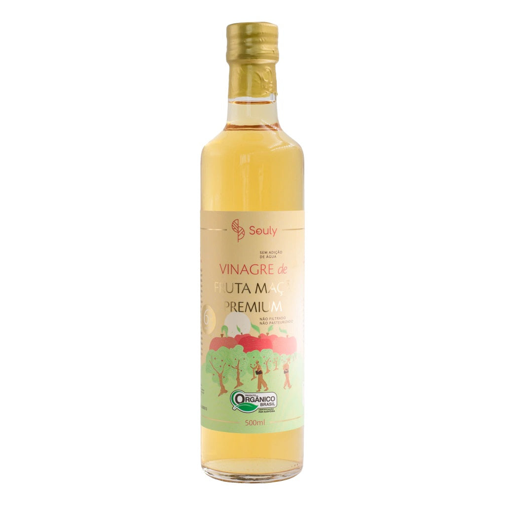 SOULY | Vinagre de Maçã Orgânico Cru 6% de Acidez (500 ml)