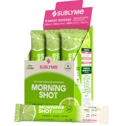 SUBLYME | Morning Shot 2.0 Travel Size Sabor Limão (14 Sachês de 6 gramas cada)