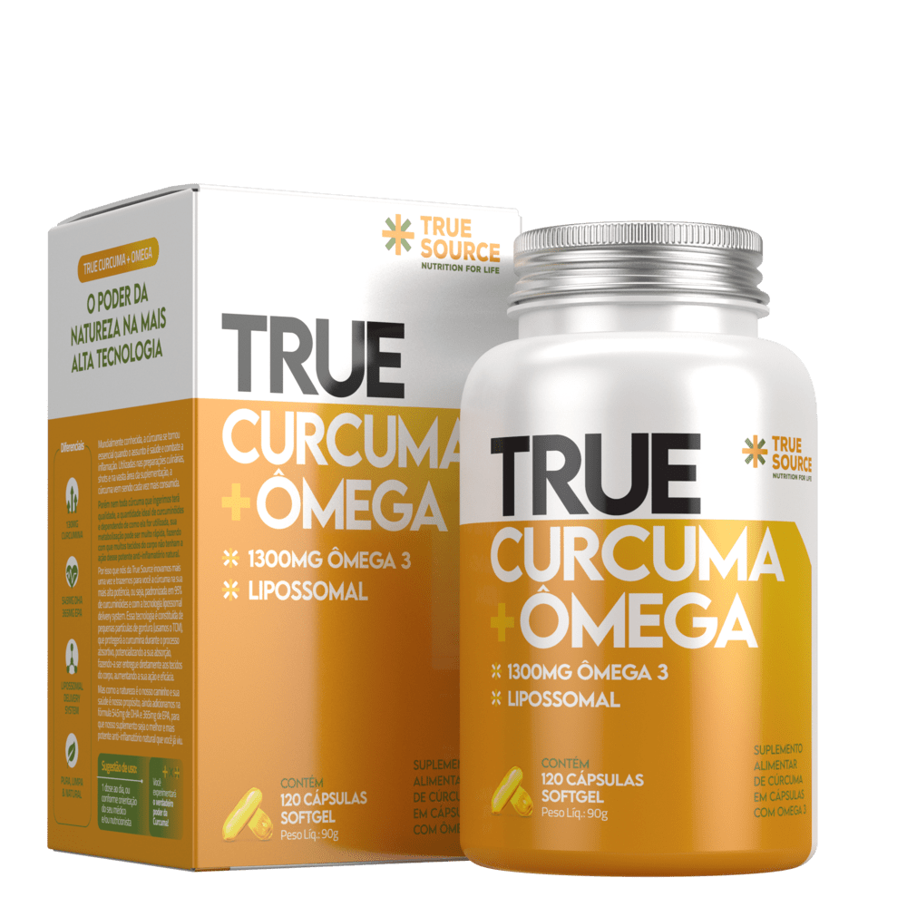 TRUE SOURCE | Ômega 3 com Cúrcuma Lipossomal (120 Cápsulas)