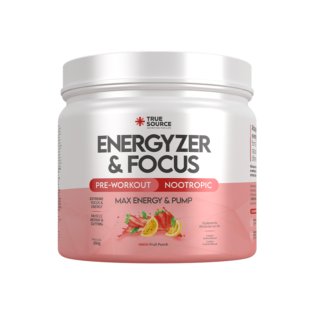 TRUE SOURCE | Pré Treino e Nootrópico Energyzer Sabor Fruit Pouch (360 gramas)