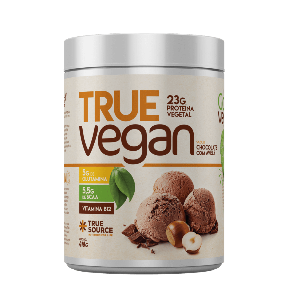 TRUE SOURCE | TRUE VEGAN Sabor Chocolate com Avelã - (418 gramas)