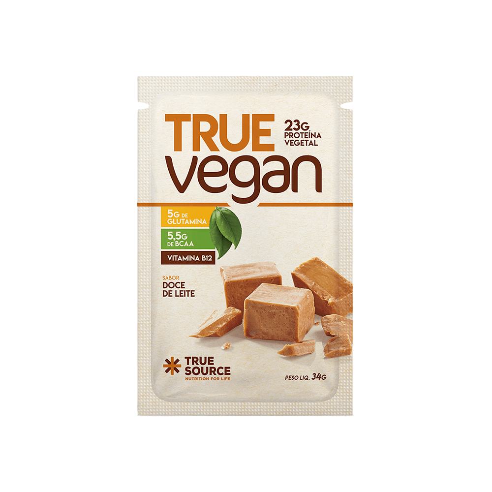 TRUE SOURCE | TRUE VEGAN Sabor Doce de Leite Sachê (34 gramas)