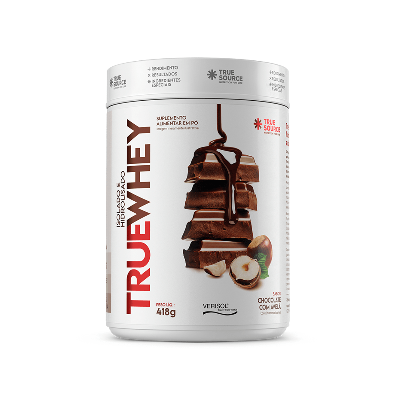TRUE SOURCE | True Whey Sabor Chocolate com Avelã (418 gramas)