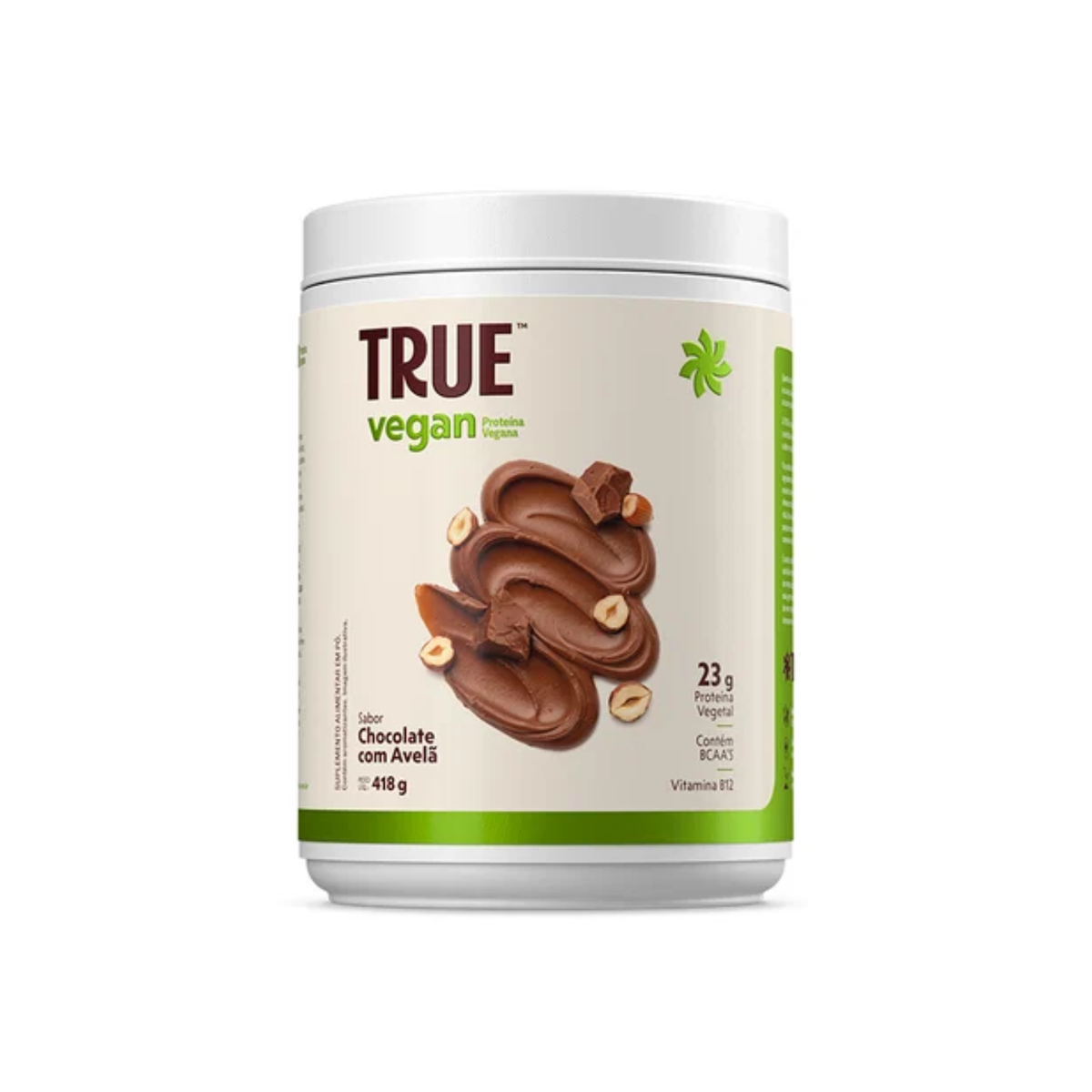 TRUE | TRUE VEGAN Sabor Chocolate com Avelã - (418 gramas)