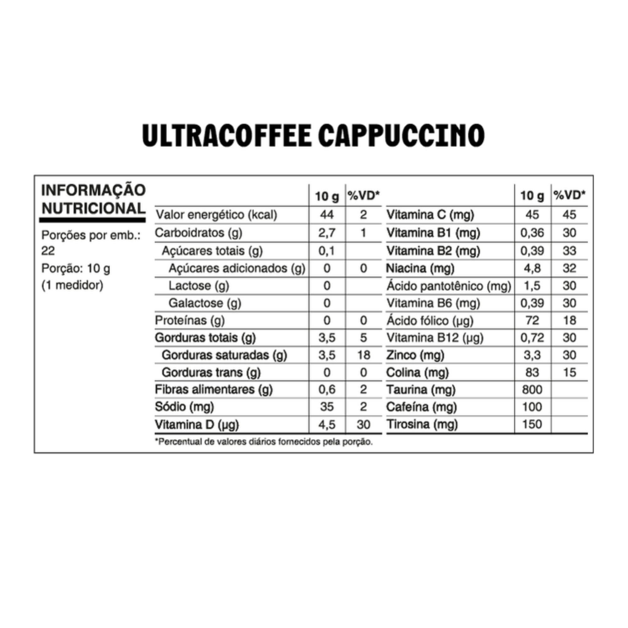 ULTRACOFFEE | Sabor Cappuccino (220 Gramas)