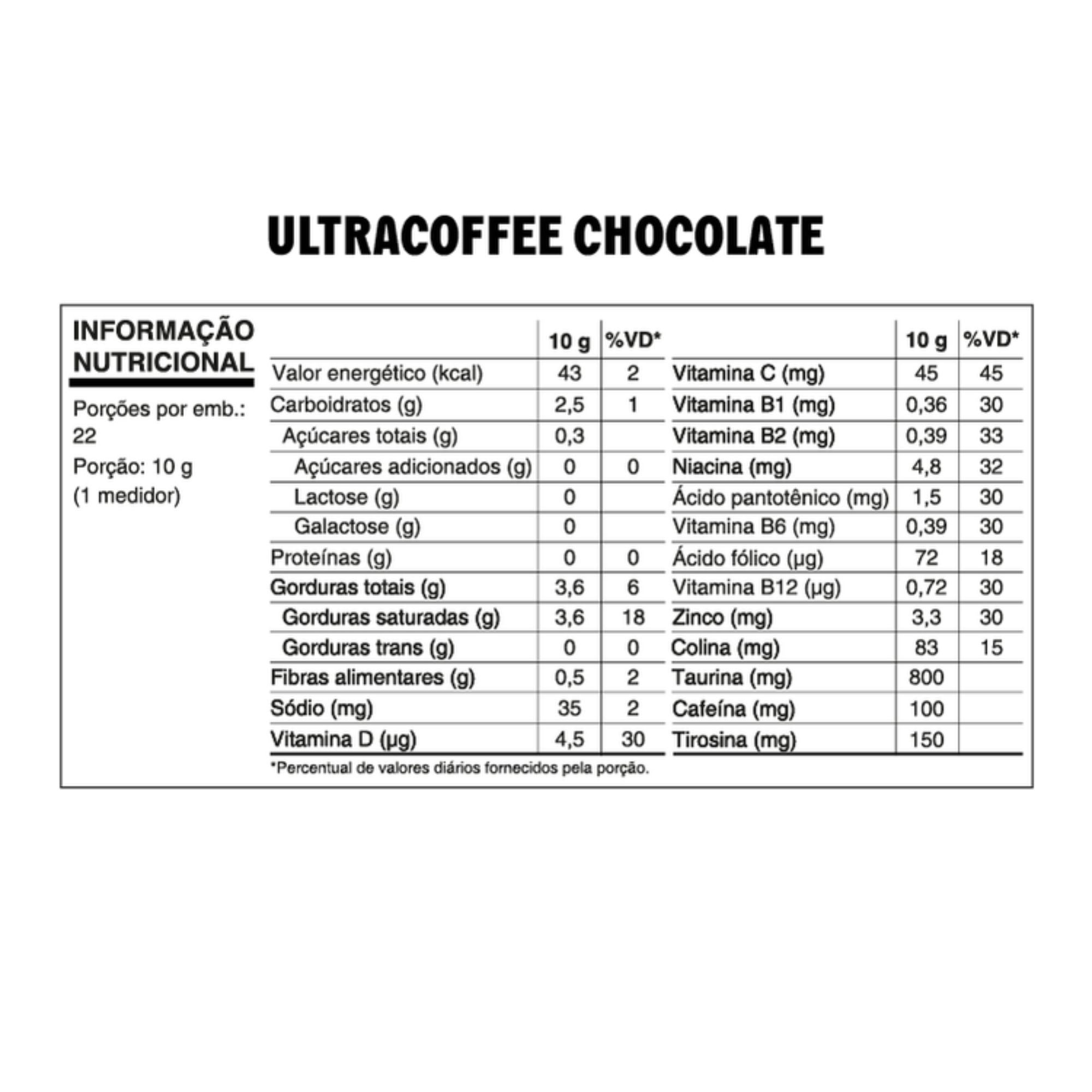 ULTRACOFFEE | Sabor Chocolate (220 Gramas)