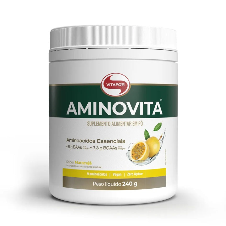 VITAFOR | Aminovita Aminovita Aminoácidos Essenciais Sabor Maracujá (240 Gramas)