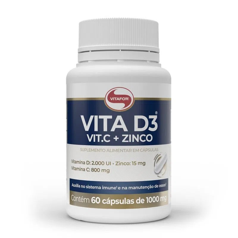 VITAFOR | Vitamina D3 + Vitamina C + Zinco (60 cápsulas)