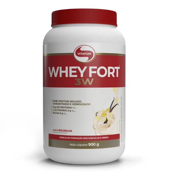 VITAFOR | Whey Fort 3W Sabor Baunilha (900 gramas)