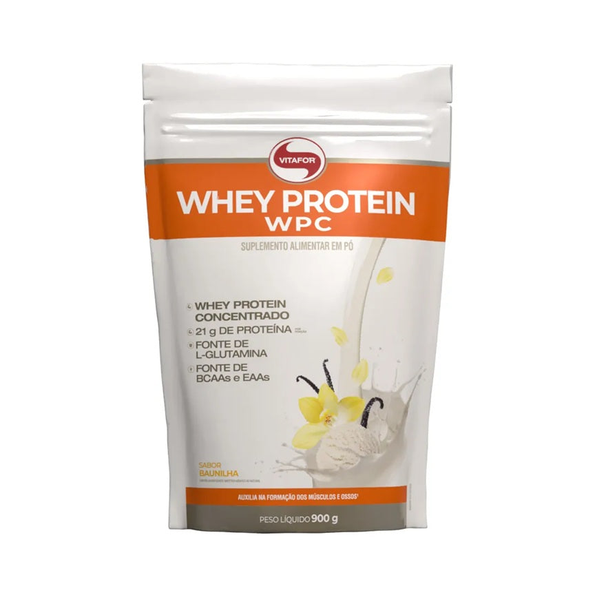 VITAFOR | Whey Protein Concentrado Sabor Baunilha Pouch (900 Gramas)