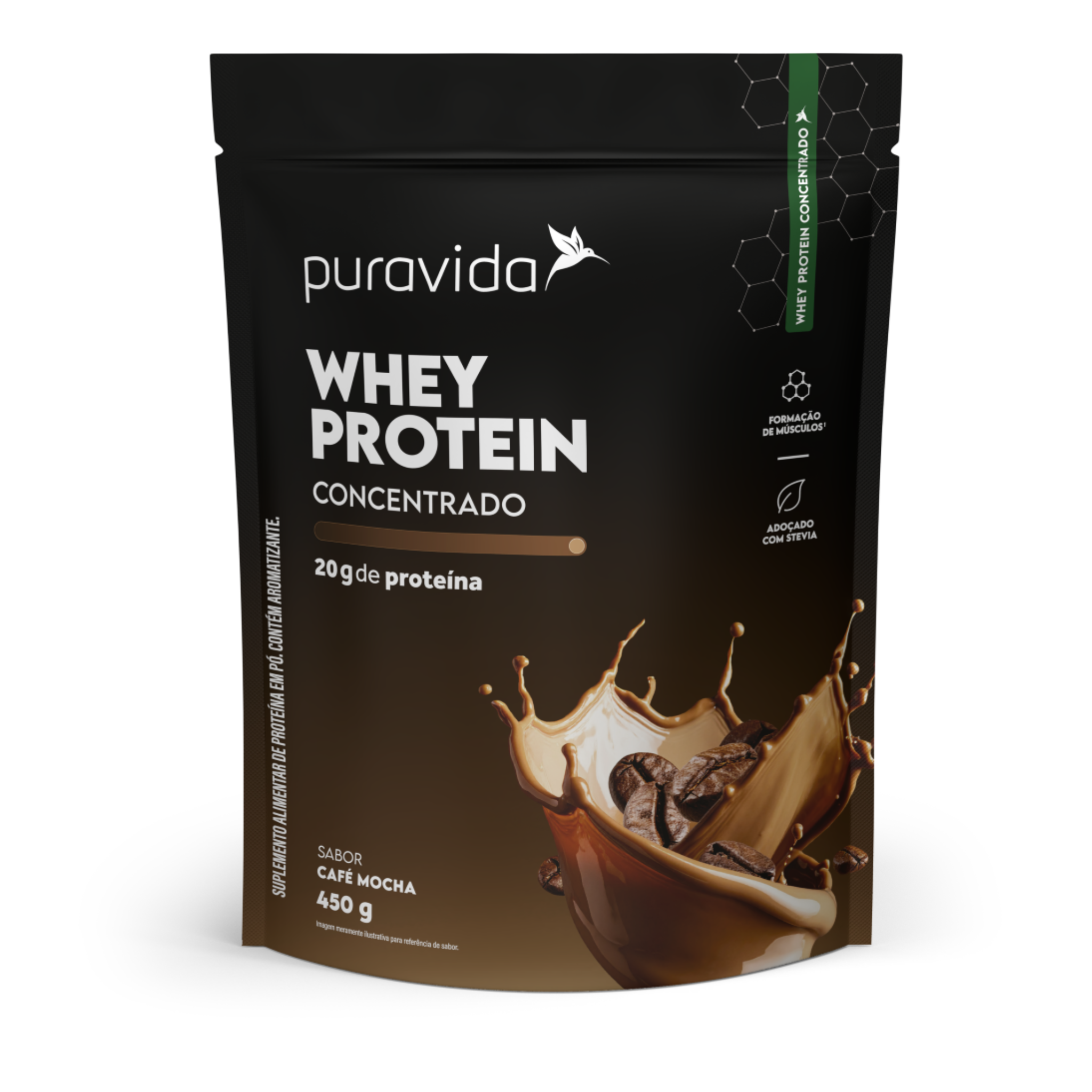 PURAVIDA | Whey Protein Concentrado Sabor Café Mocha (450 Gramas)